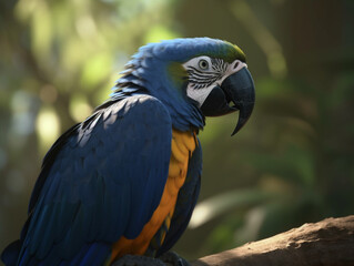 close up on a macaw, Generative AI