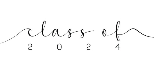 Senior Class of 2023 Graduation typography on white background