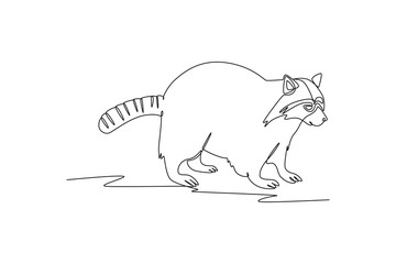 Single one line drawing mammal animal concept. Continuous line draw design graphic vector illustration.