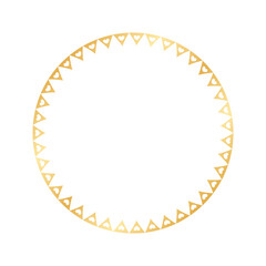 Golden round frame made with heart pattern. Gold Valentines Day Border Template, elegant wedding invitation card vector illustration