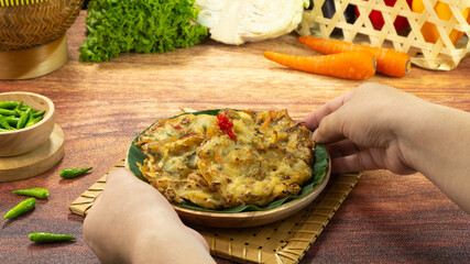 Vegetables Fried or Bakwan goreng or Bala bala is a traditional food from Indonesia