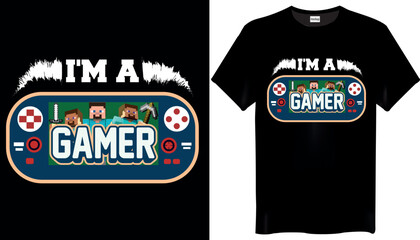 Im A Gamer Typography Graphic T Shirt Design Gaming T-Shirt Design