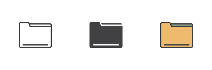 File folder different style icon set