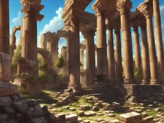 Greek  Ruins Natural Exotic Appearance Building