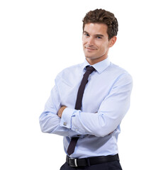 Business man, arms crossed and worker portrait with corporate confidence and success. Male...