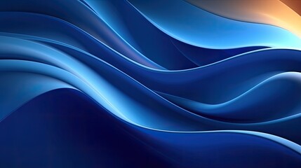 Abstract gradient blue wavy flowing lines background