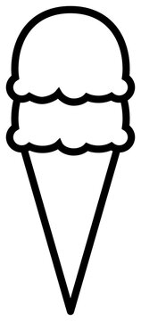 recommend clip art: Ice cream cone with two scoop icon. Simple outline illustration.
