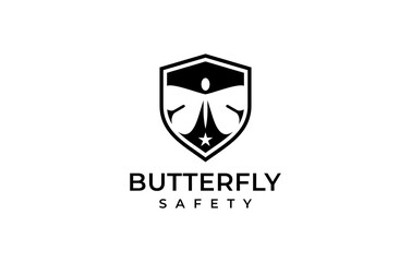 strong butterfly security logo design