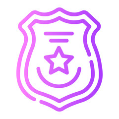 police badge Line Gradient Icon