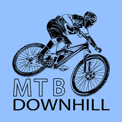 MTB downhill raca cycling silhouette