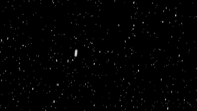 闇夜に舞う雪 合成用素材 横視点 (Falling Snow Side View Composite Video Material)
