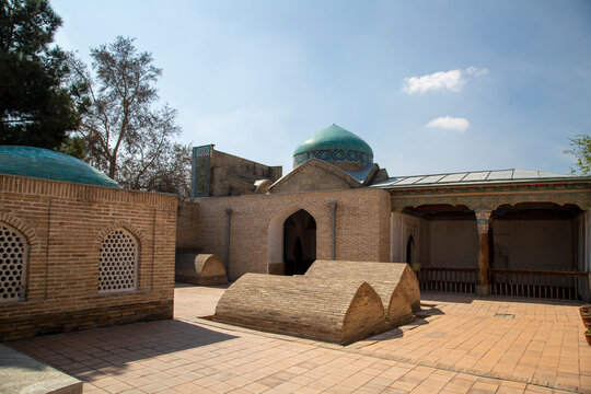 blue dome and a graveyard