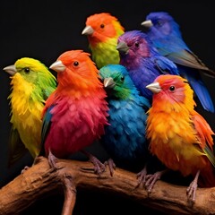 Fototapeta na wymiar pair of parrots birds,Generative AI