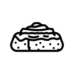cinnamon bun food meal line icon vector. cinnamon bun food meal sign. isolated contour symbol black illustration