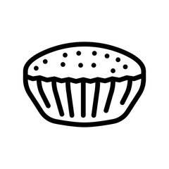 spiced bun food meal line icon vector. spiced bun food meal sign. isolated contour symbol black illustration
