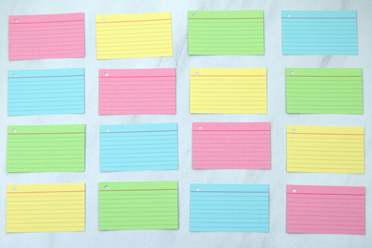 Colored Index Cards Stock Photo - Download Image Now - Index Card, Yellow,  Cut Out - iStock