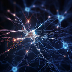 neurons connecting and transmitting information
