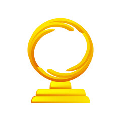 Golden template award trophy. Cartoon game icon