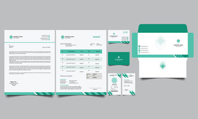 professional business stationery design items set. Corporate identity branding design