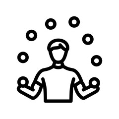 juggler carnival vintage show line icon vector. juggler carnival vintage show sign. isolated contour symbol black illustration