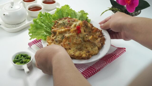 Vegetables Fried or Bakwan goreng or Bala bala is a traditional food from Indonesia