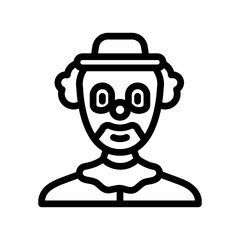 clown carnival vintage show line icon vector. clown carnival vintage show sign. isolated contour symbol black illustration