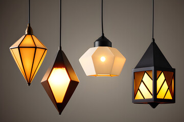 Decorative Retro style lights,Set of vintage glowing light bulbs, Interior design decoration