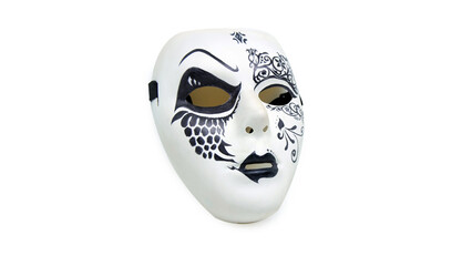 Venetian carnival mask isolated on white background with clipping path