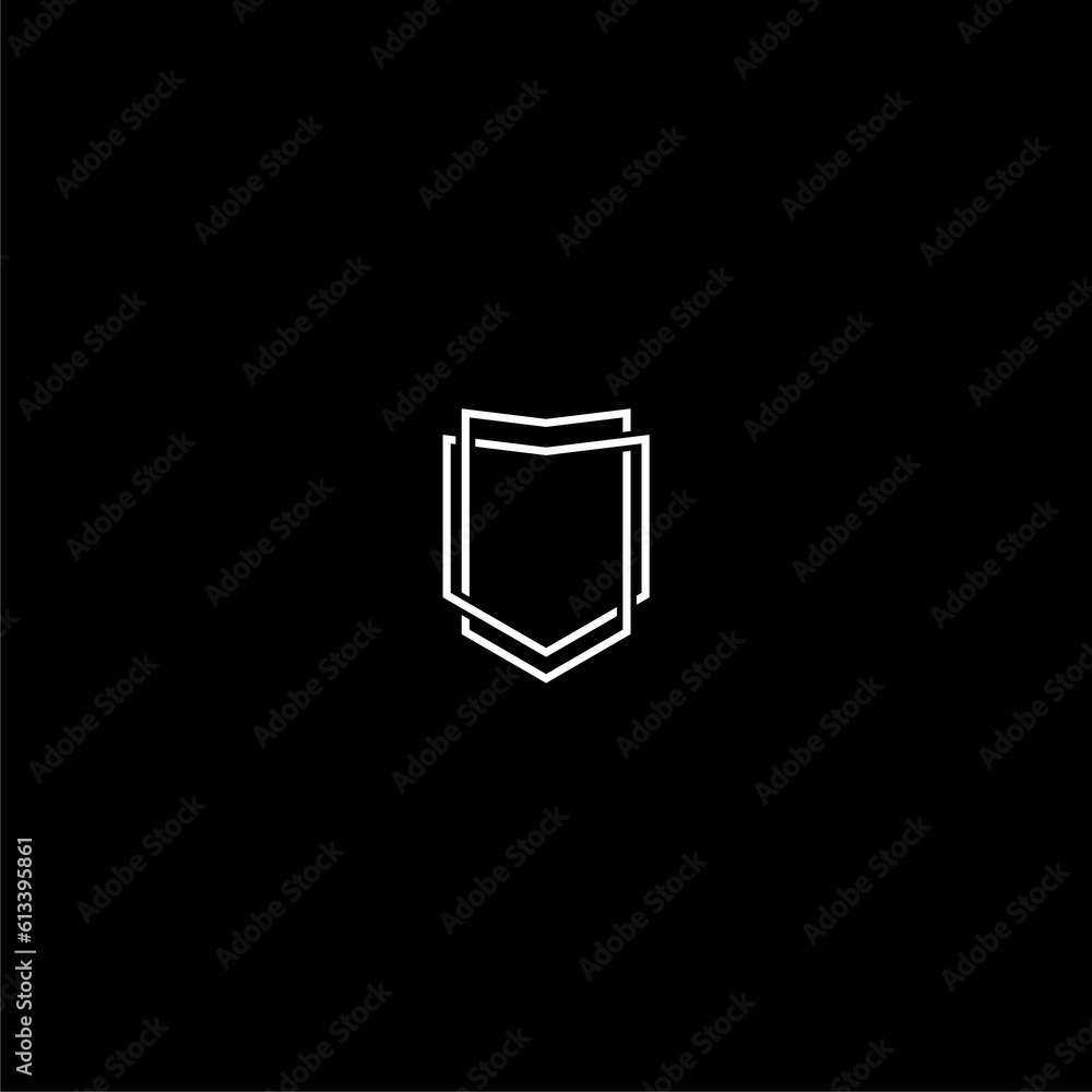 Poster shield line icon isolated on transparent background