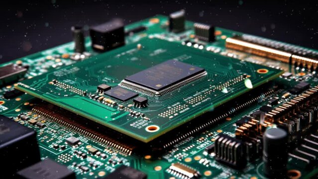 Discover the intricate dance of a super-chip circuit board within the quantum computing cosmos - reworked generative AI