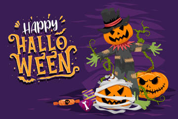 Happy Halloween (trick or treat) Poster for invitation for designer create banner or web page