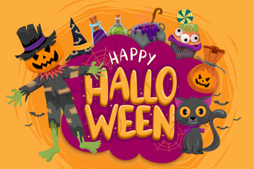 Happy Halloween (trick or treat) Poster for invitation for designer create banner or web page