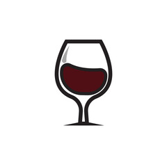 glass of red wine design illustration.