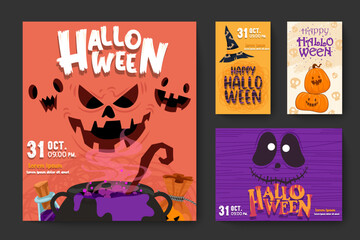 Fototapeta premium Happy Halloween (trick or treat) Poster for invitation for designer create banner or web page