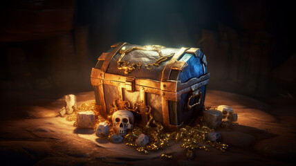 pirate chest with gold