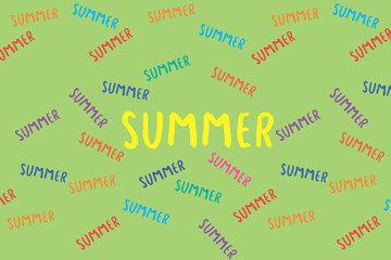 pattern. colorful inscription summer. template for overlaying on the surface. Horizontal image