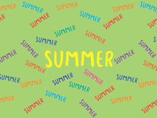 pattern. colorful inscription summer. template for overlaying on the surface. Horizontal image