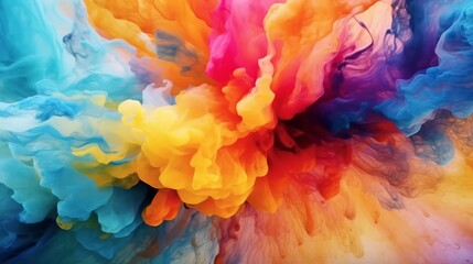 Fototapeta premium Abstract background bright and colorful explosion of liquid painting, Created with generative AI technology