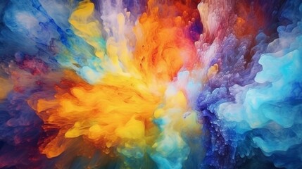 Obraz na płótnie Canvas Abstract background bright and colorful explosion of liquid painting, Created with generative AI technology