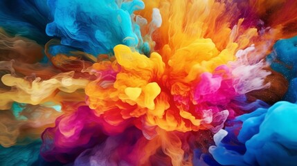 Fototapeta premium Abstract background bright and colorful explosion of liquid painting, Created with generative AI technology