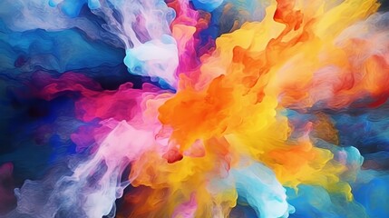 Obraz premium Abstract background bright and colorful explosion of liquid painting, Created with generative AI technology