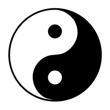 yin yang symbol isolated on transparent background. Yinyang icon png. Black & white vector illustration