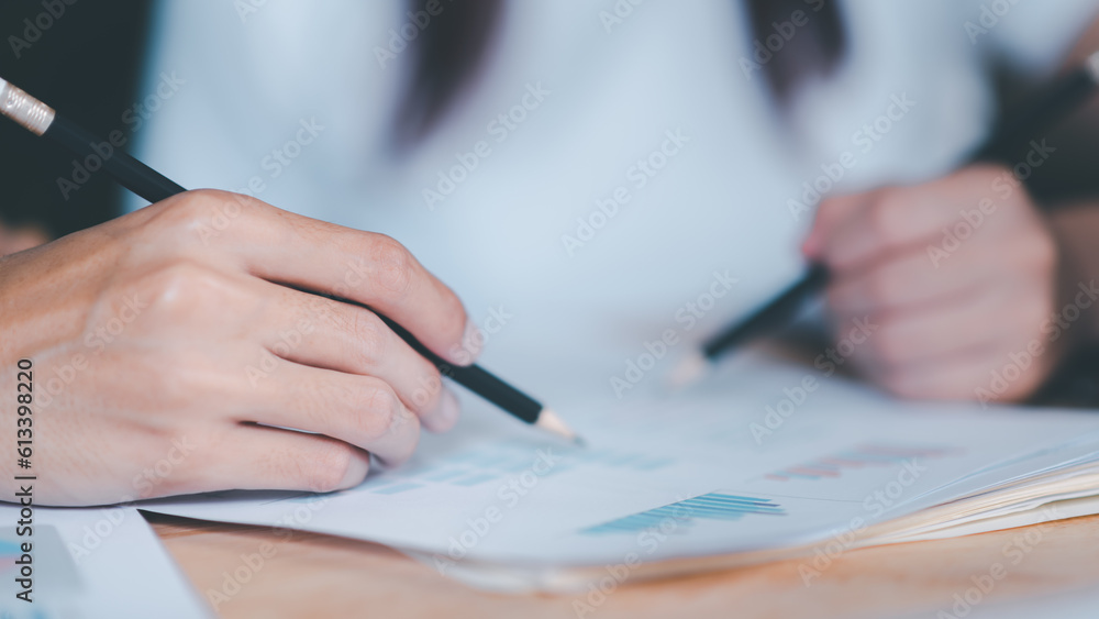 Poster statistical analyst reading graph report and business statistics charts ,Analysis and improvement of corporate strategy ,manage financial and marketing documents ,Statistics and Data