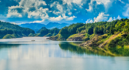 River of Queen Sirikit Dam in Uttaradit Province, Thailand,