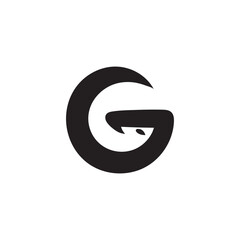 letter G lizard logo design illustration.