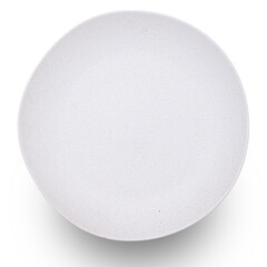 White circle ceramics plate isolated on white background.