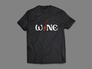 Black T-Shirt Design (Wine)