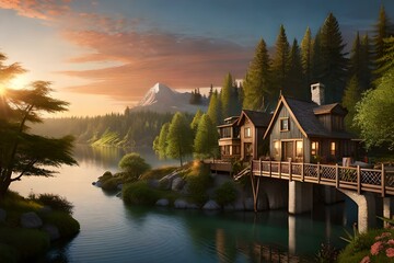 Fototapeta premium lake in the mountains