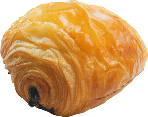 Different kind of freshly baked pain au chocolate on transparent background