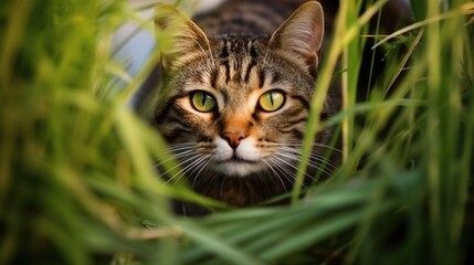 Naklejka na ściany i meble HD wallpaper: photography of a yellow - eyed cat, feist, intuition, Gato, Chat, 